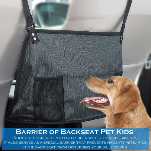 Car Net Pocket Handbag Holder, Car Purse Holder, Car Mesh Organizer Pouch Bag, Front Seat Storage, Barrier of Pet Kids