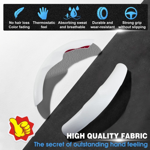 Carbon Fiber Steering Wheel Cover for Tesla Model 3 2017-2023and Model Y 2020-2023?Tesla Steering Wheel Accessories, Non-Slip and Breathable