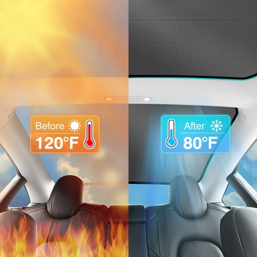 Tesla Model 3 Roof Sunshade, Sunroof Shade Sunshade Roof for Tesla Model 3 Accessories 2023-2020, Black