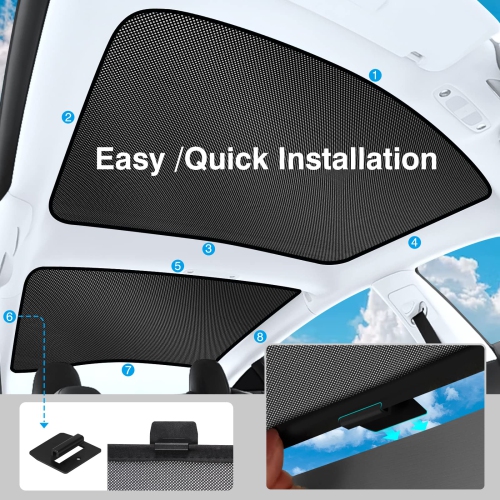 Tesla Model 3 Roof Sunshade, Sunroof Shade Sunshade Roof for Tesla Model 3 Accessories 2023-2020, Black