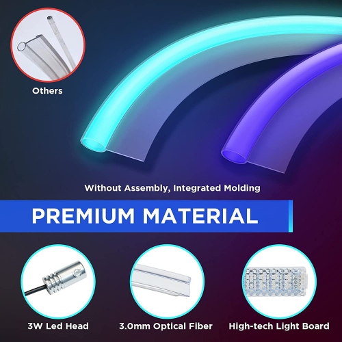 New 2016-2020 Tesla Model 3 Y Interior Car Neon Lights, Tesla Ambient Lighting, APP Control LED Strip Lights with Mul
