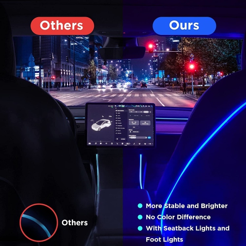 New 2016-2020 Tesla Model 3 Y Interior Car Neon Lights, Tesla Ambient Lighting, APP Control LED Strip Lights with Mul