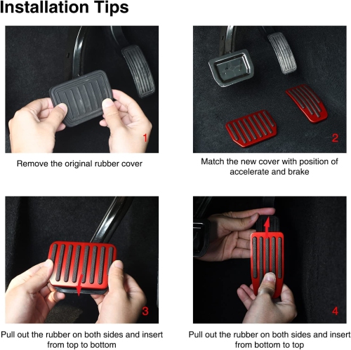 Foot Pedal Pads Set for Tesla Model 3 Model Y, Non-Slip Performance Aluminum Car Accessories Brake & Accelerator Pedal Covers for Model 3/Y