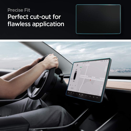 Tempered Glass Screen Protector GlasTR EZ FIT designed for Tesla Model 3 / Y Dashboard Touchscreen - Matte/Anti Fingerprint
