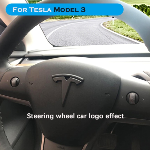 Tesla Model 3 Steering Wheel/Front Trunk/Rear Trunk Logo Sticker Car Logo Cover ABS Sticker 3PCS/Set for Tesla Model 3 Accessories