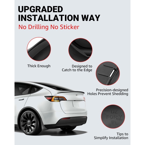 Tesla Model Y Mud Flaps Splash Guards Summer Vehicle Sediment Protection No Need to Drill Holes(Set of 4)