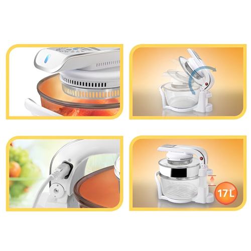 German Pool® Grill Bake Toast Broil Roast Re-Heat and Defrost All-In-One 12 Litre Halogen Cooking Pot - Premium Edition CKY-888. Free Shipping