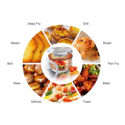 German Pool® Grill Bake Toast Broil Roast Re-Heat and Defrost All-In-One 12 Litre Halogen Cooking Pot - Premium Edition CKY-888. Free Shipping