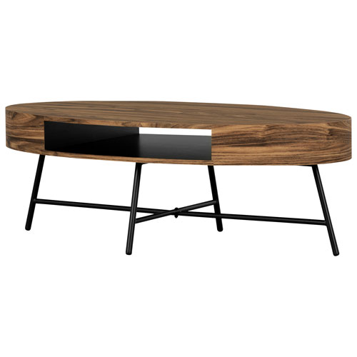 Mezzy Modern Oval Coffee Table - Natural Acacia