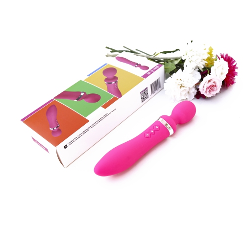 Stimula Geminus - vibromasseur chauffant à double extrémité original avec 10 fonctions variables fournies dans un emballage discret - Rose