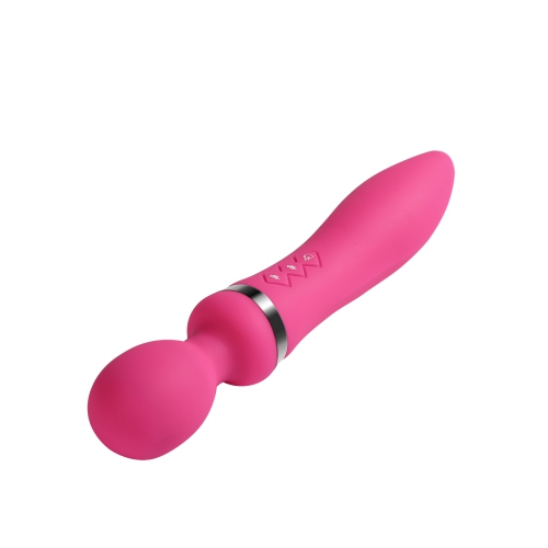 Stimula Geminus - vibromasseur chauffant à double extrémité original avec 10 fonctions variables fournies dans un emballage discret - Rose