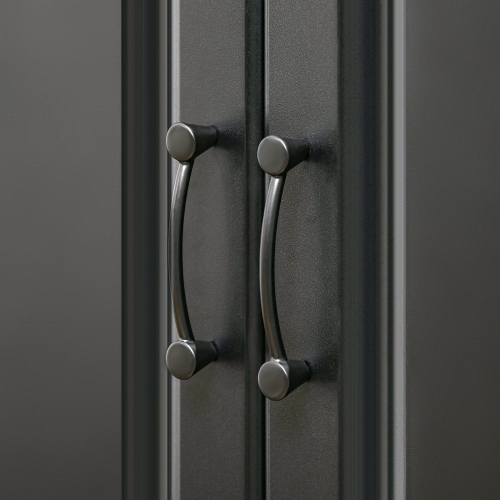 HOMCOM 71" Tall Kitchen Pantry Cabinet, Freestanding Storage Cupboard with 4 Hinged Doors and Adjustable Shelves, Black