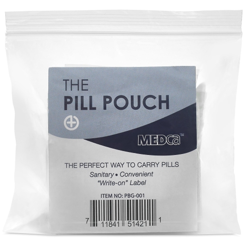 Pill Pouch Bags - 3" x 2.75" Pill Baggies and Disposable Plastic Travel Pill Bags with Write-on Labels