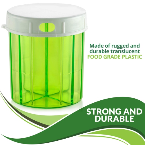 Round Pill Organizer Dispenser - Pack of 2 - Pill Boxes with 4 Compartments for Medication, Vitamins & Supplements Bottle Daily Pill Case Reminder Box