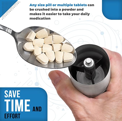 Pill Grinder - 2 Pack Pro Pill Crusher and Cutter That Grinds Your Pills and Tablets to Help Make Taking Medication and Supplements Easier, Manual