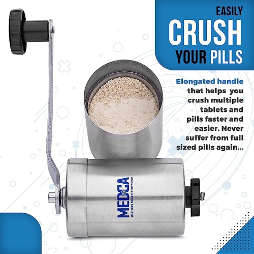 Pill Grinder - 2 Pack Pro Pill Crusher and Cutter That Grinds Your Pills and Tablets to Help Make Taking Medication and Supplements Easier, Manual