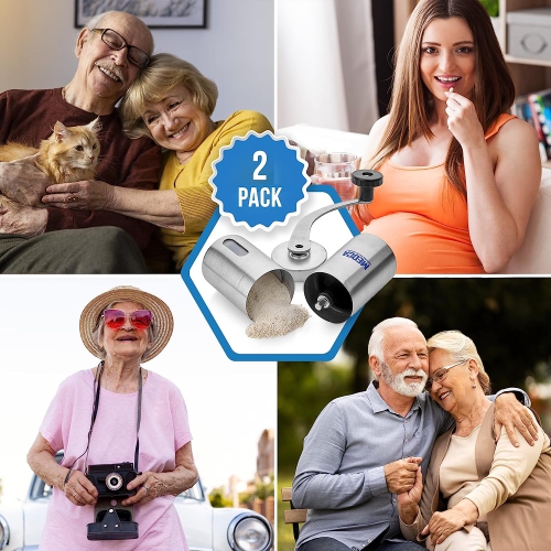 Pill Grinder - 2 Pack Pro Pill Crusher and Cutter That Grinds Your Pills and Tablets to Help Make Taking Medication and Supplements Easier, Manual