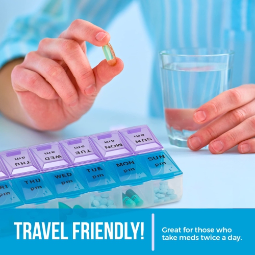 MEDca Weekly Pill Organizer, Twice-a-Day, 1 Pill Organizer Extra Large