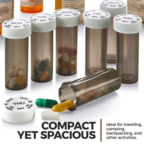 Pill Case and Pills Bottle Organizer - Weekly and Daily Medicine Container Carrier Tote Bag for Weekly Pill Bottles with 3 Extra Daily Bottles