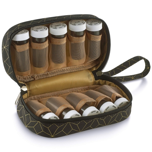 Pill Case and Pills Bottle Organizer - Weekly and Daily Medicine Container Carrier Tote Bag for Weekly Pill Bottles with 3 Extra Daily Bottles