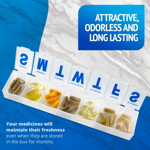 MEDca Weekly Pill Organizer, 7-Day Pill Planner Extra Large