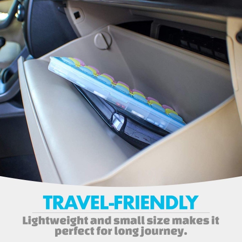 Weekly Pill Organizer - 21 Day Pill Planners for Pills Vitamins & Medication, 3 Times-a-Day Medication Reminder Boxes, Easy to Read & Travel Friendly