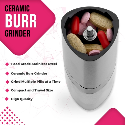 Pill Grinder - Top Choice Pro Pill Crusher and Cutter That Grinds Your Pills and Tablets to Help Make Taking Medication and Supplements Easier,