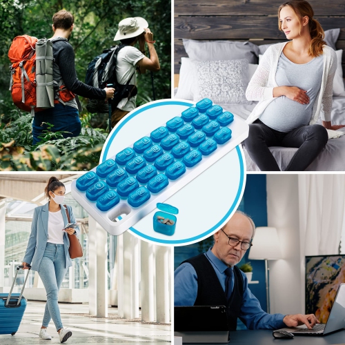 Monthly Pill Organizer - 31 Day Pill Organizer with Large Removable Medication Pods, Portable Pill Case Box and Holder for Daily Medicine and