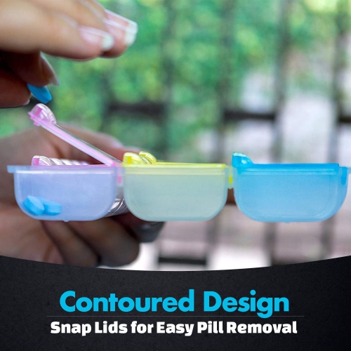 Weekly Pill Organizer - 21 Day Pill Planners for Pills Vitamins & Medication, 3 Times-a-Day Medication Reminder Boxes, Easy to Read & Travel Friendly