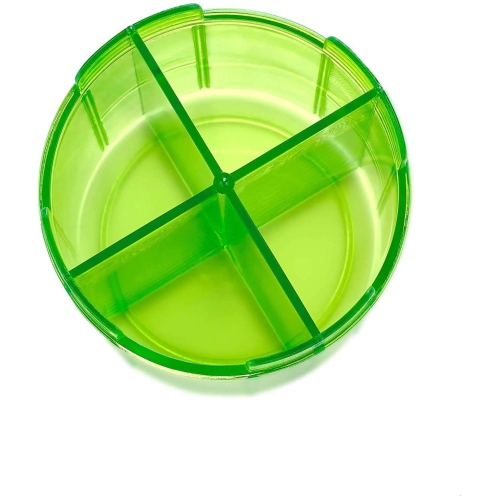 Round Pill Organizer Dispenser - Pill Boxes with 4 Compartments for Medication, Vitamins & Supplements Bottle Daily Pill Case Reminder Box