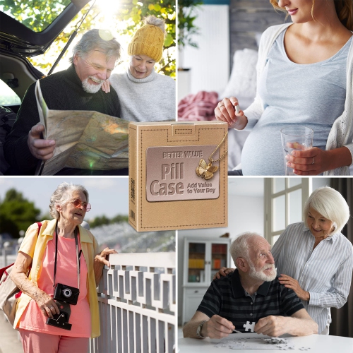 Weekly Travel Pill Organizer - Prescription and Medication Wallet Pill Box Reminder, Pill Container Dispenser Case, Vitamin Caddy Organizer, for 4