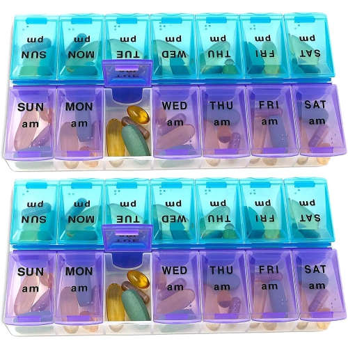 MEDca Weekly Pill Organizer, Twice-a-Day, Pack of 2