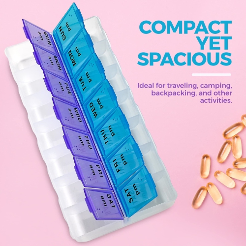 MEDca Weekly Pill Organizer, Twice-a-Day, Pack of 2