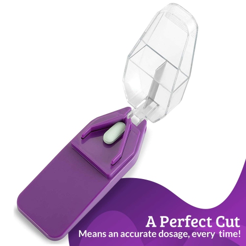 Pill Splitters and Pill Cutters - with V- Grip for Big and Small Medications - Easily Cut Pills, Splitter | Cutter and Crusher with Pill Holder Case
