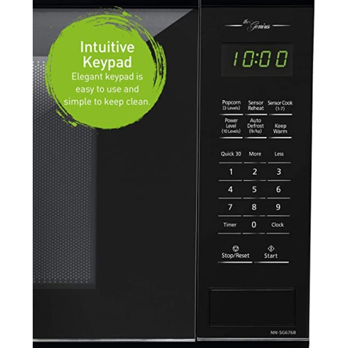 Refurbished Good - Panasonic NN-SU64LB Mid-size 1.3 cft. 1100W Genius Microwave Oven, Black