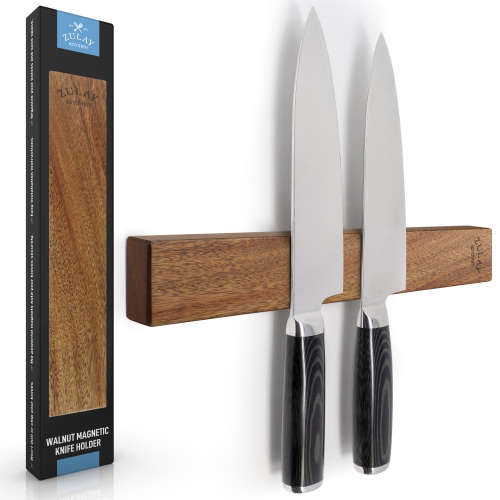 Zulay Kitchen 1 Piece Acacia Wood Magnetic Knife Holder