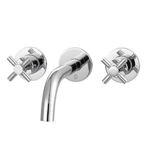 Ancona Prima Two Handle Wall Mounted Bathroom Faucet in Chrome