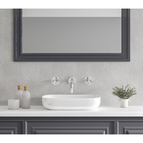 Ancona Prima Two Handle Wall Mounted Bathroom Faucet in Chrome