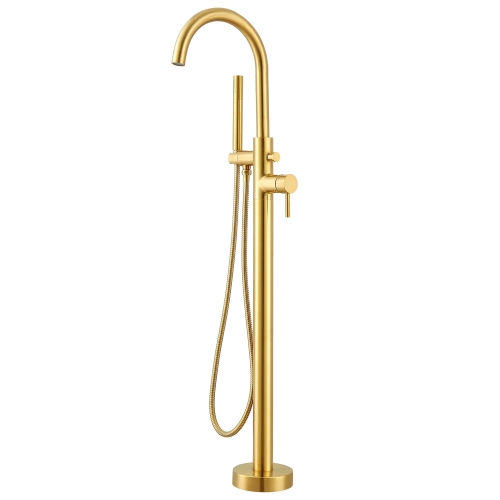 Ancona Nero Freestanding Bathtub Faucet in Brushed Titanium Gold