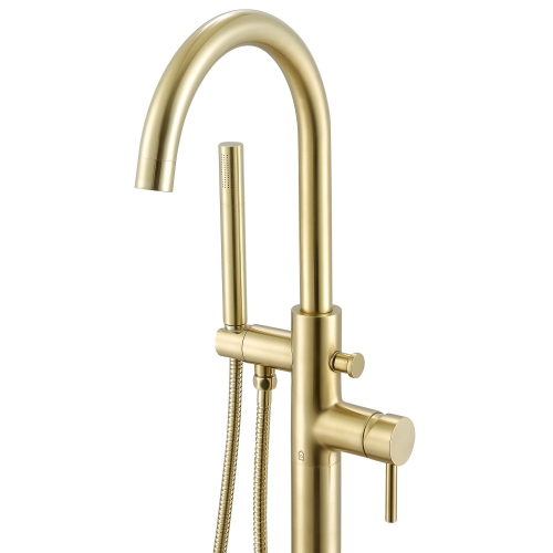 Ancona Nero Freestanding Bathtub Faucet in Brushed Champagne Gold