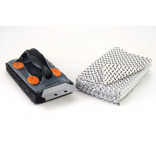 BBQ Grill Cleaner Gift Bundle Set - 1 Q-Swiper Grill Brush, 65 Q-Swiper Grill Cleaning Wipes and 2 Q-Swiper Reusable Grill Cloths. Safe Way to Clean