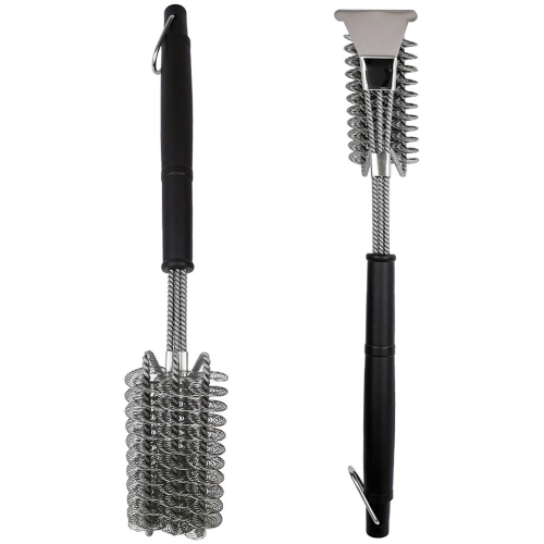 Grill Brush and Scraper, 3 in 1 BBQ Cleaner Bristle Free Barbecue Basting Brushes Great Grilling Accessories Gift Effective for Stainless Steel,