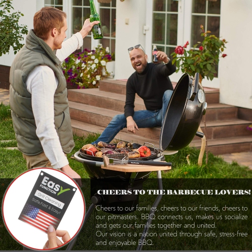 Brosse et grattoir pour barbecue Easy Function - brosse et nettoyant pour barbecue 3 en 1 pour nettoyer n'importe quel barbecue