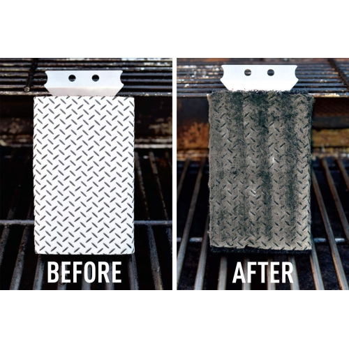 BBQ Grill Cleaner Set - 1 BBQ Brush with Scraper and 25 BBQ Grill Cleaning Wipes. Bristle Free & Wire Free. Safe Way to Remove Grease and Grime for A