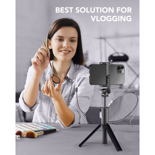 PoP voice Professional Lavalier Lapel Microphone Omnidirectional Condenser Mic for iPhone Android Smartphone,Recording Mic for Youtube,Interview,Video