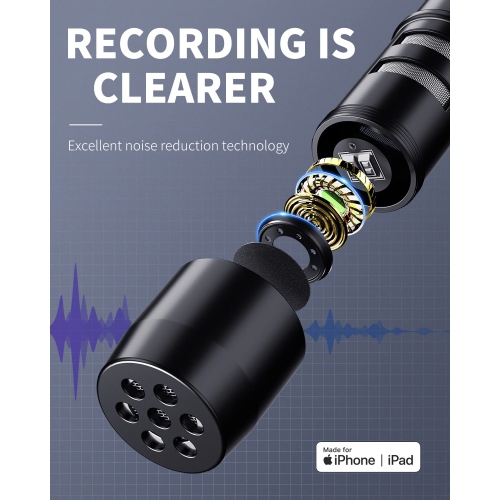 Microphone Professional for iPhone Lavalier Lapel Omnidirectional Condenser Mic Phone Audio Video Recording Easy Clip-on Lavalier Mic for YouTube