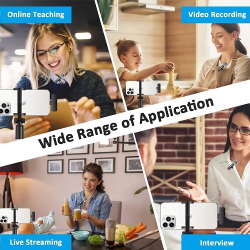 Microphone-cravate sans fil professionnel double de HLD pour l'enregistrement vidéo, la diffusion en direct, YouTube, Facebook, TikTok, Vlog