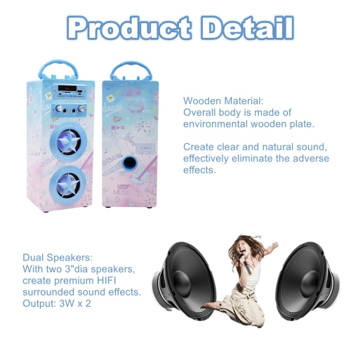 Haut-parleur karaoké Bluetooth enfants 2 microphones, machine karaoké portative sans fil rechargeable haut-parleur musique lecteur MP3 pour enfants