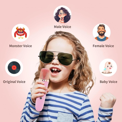 Haut-parleur karaoké Bluetooth enfants 2 microphones, machine karaoké portative sans fil rechargeable haut-parleur lecteur MP3 pour enfants Fête