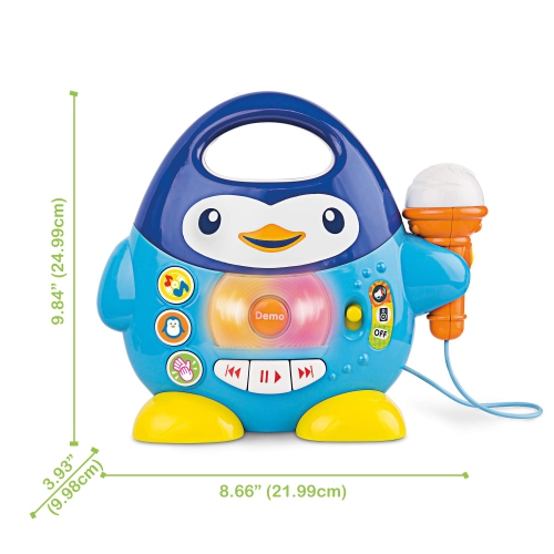 Penguin Music Player and Karaoke Microphone for Kids Playtime Fun. Toddler Music and Karaoke Toy Microphone. Singing Machine Karaoke for Kids.